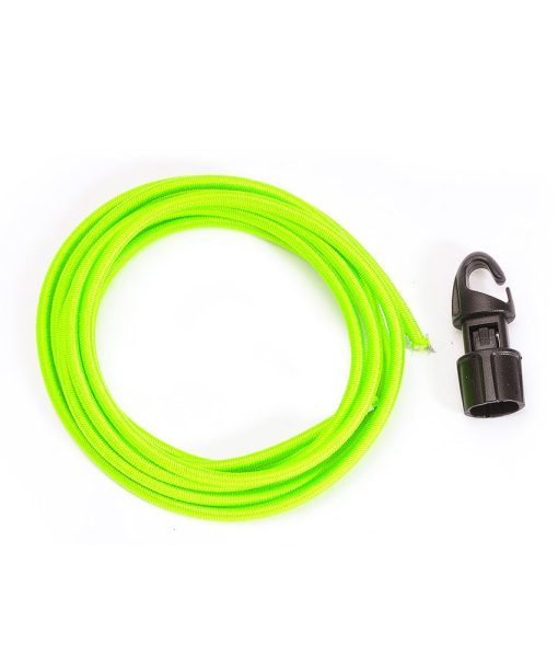 ONE PLANET lime green shock cord with black hook toggle